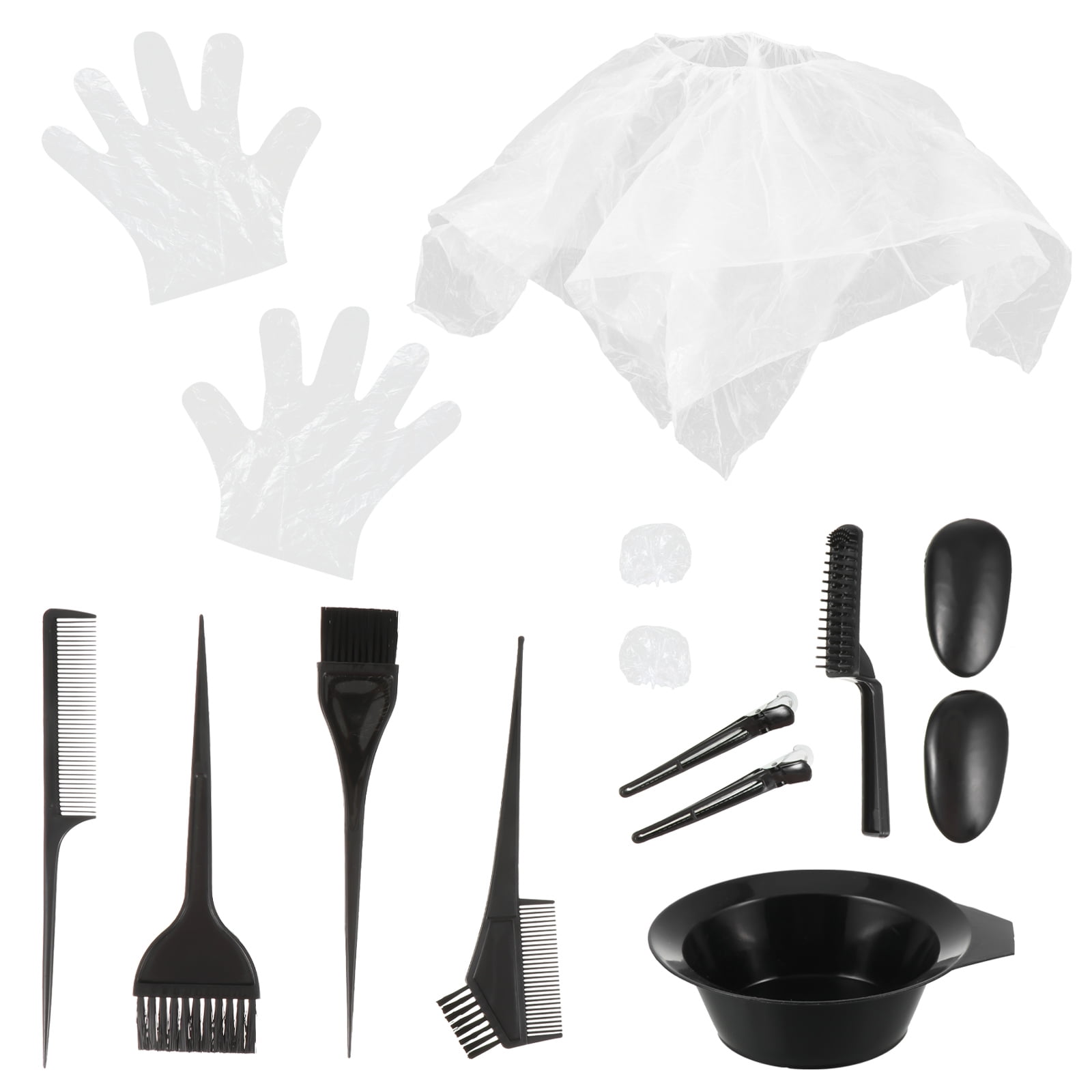 11pcs Hair Dye Tool Set Disposable Shower Hair Dye Gloves Hair Dye Bowl ...