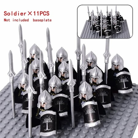 11pcs MOC Medieval Fantasy Building Blocks Set - Dwarf Elf Knight Figures with DIY LOTR Role-Play Props, Creative Castle Toy Gift for Fans Friends