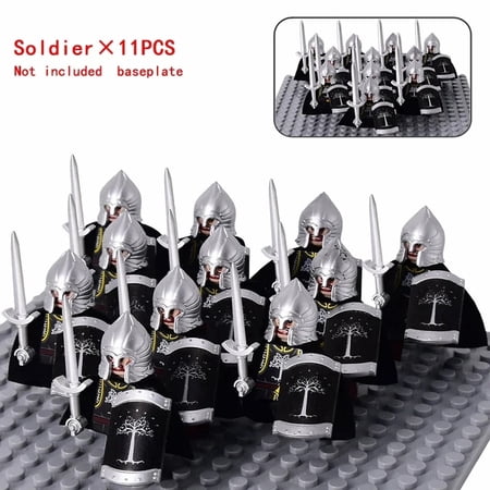 11pcs MOC Medieval Fantasy Building Blocks Set - Dwarf Elf Knight Figures with DIY LOTR Role-Play Props, Creative Castle Toy Gift for Fans Friends