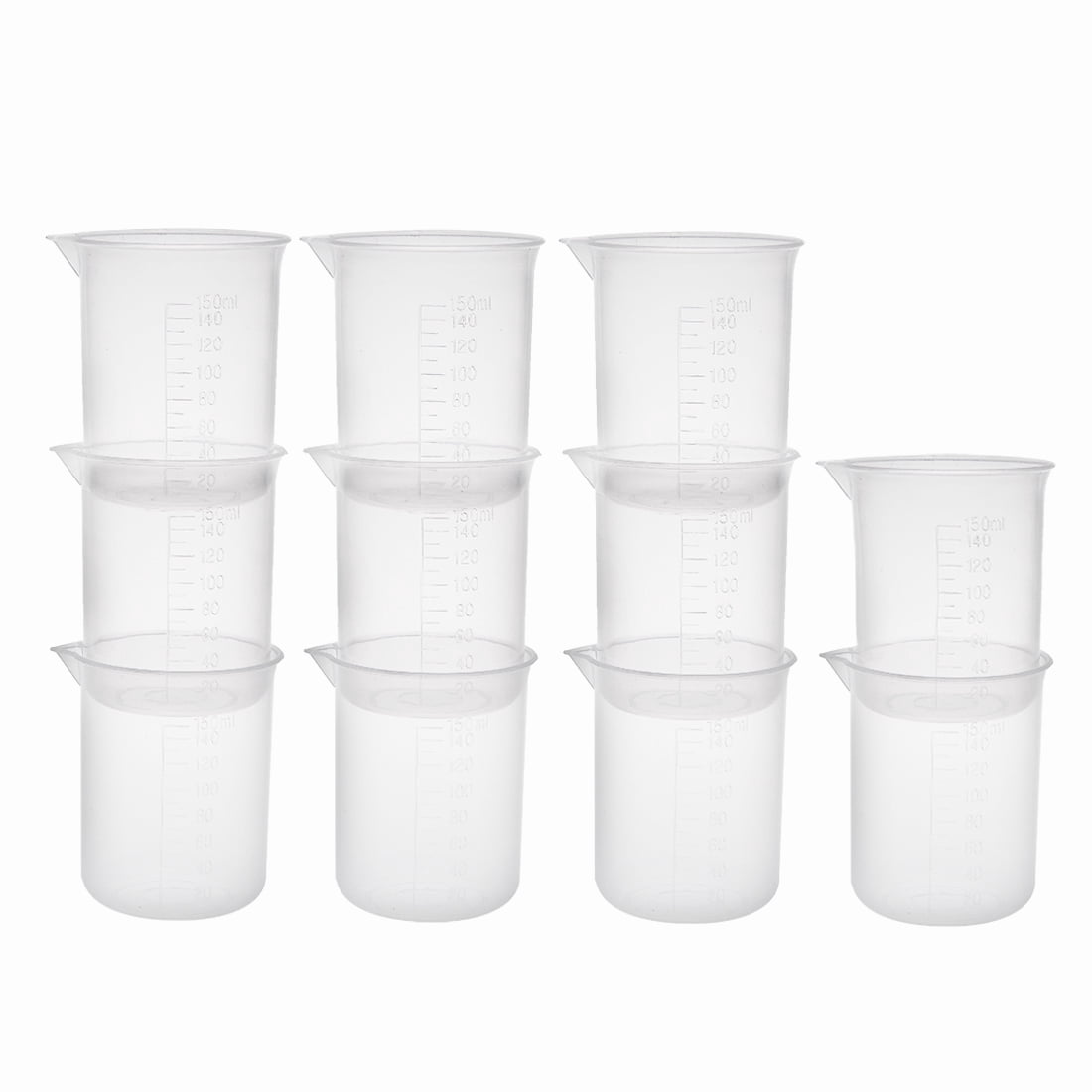 11pcs Measuring Cup Lab PP Plastic Graduated Beaker 150ml 11 pcs/150ml