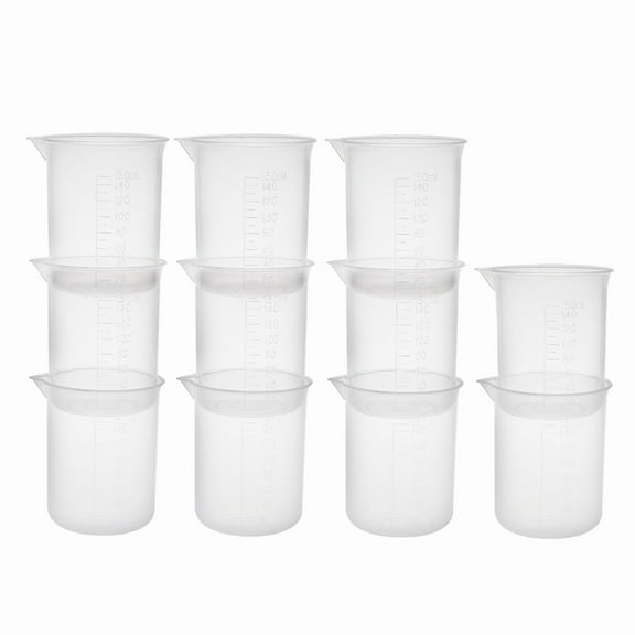 11pcs Measuring Cup Lab PP Plastic Graduated Beaker 150ml 11 pcs/150ml