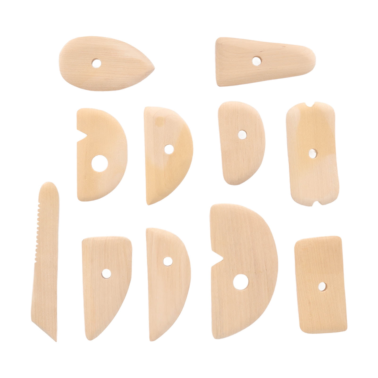 11pcs Pottery Trimming Tool Professional Wood Pottery Foot Shaper Tool