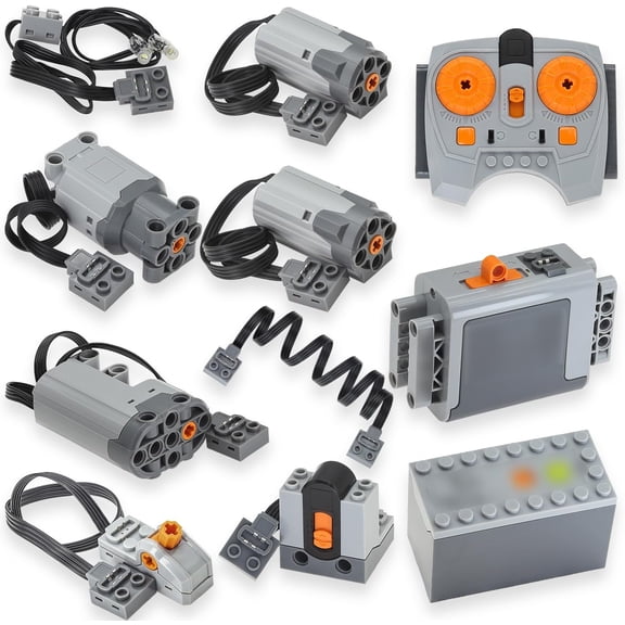 11pcs PowerFunction Technic-Motor Kit Battery-Box IR Receiver Remote Control Switch-Light Technic-Parts