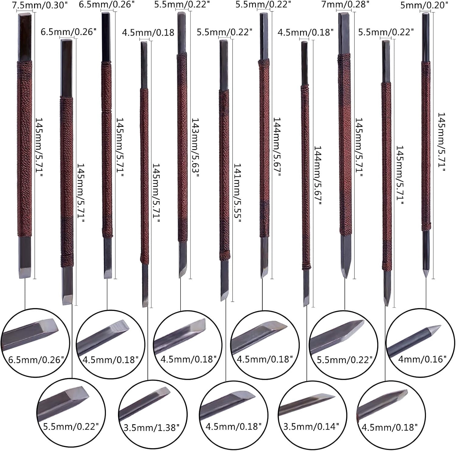 11pcs Stone Carving Tool Chisels Tungsten Steel Stone Wood Carving ...