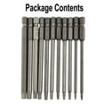 thumbnail image 1 of 11pcs Torx Screwdriver Bit Set Hex Security Magnetic Head 100MM Extra Long, 1 of 5