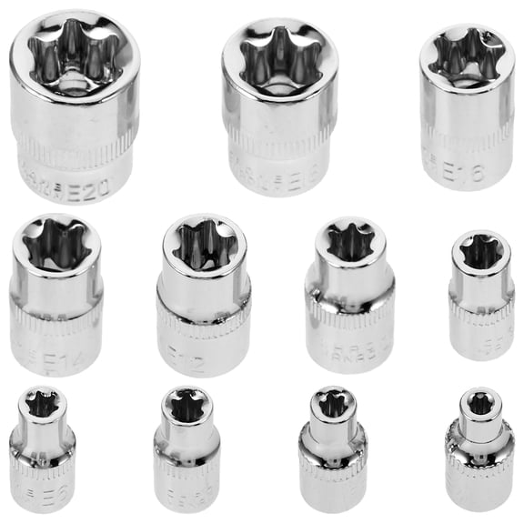 11-Piece Vanadium Steel Combination Wrench Set with Plum Blossom Star Sockets for Car Repair and Mechanical Work