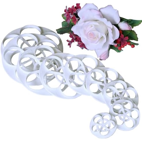 11pcs set Rose Flower Cutters Set Sugar Paste Baking Mould Cookie Pastry Plunger Cutter Kitchen Tool$$Home Decor, Kitchen, & Other