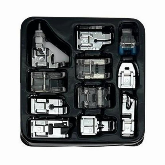 11pcs set Universal Sewing Foot Set | Sewing Accessory Kit, Seam Edge, Patchwork Feet, Silvery Grey