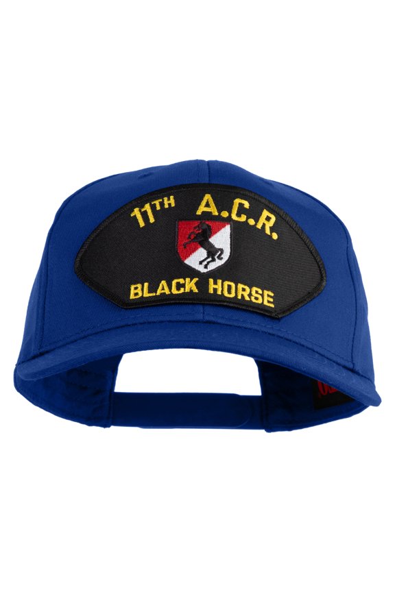 11th A.C.R. Black Horse Patched Solid Cotton Twill Pro Style Cap - Royal OSFM
