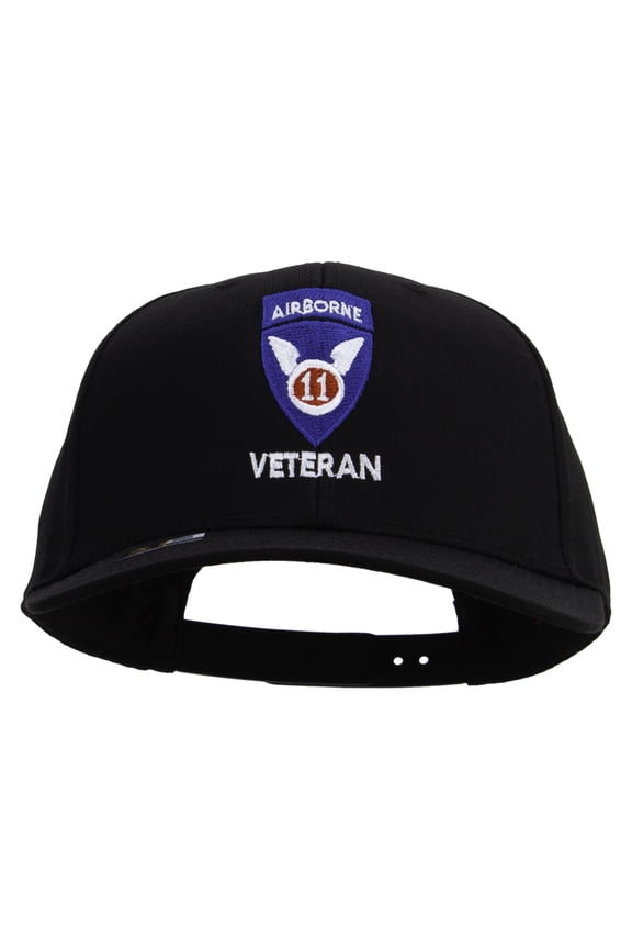 11th Airborne Division Veteran Embroidered Solid Cotton Twill Pro Style Cap - Black OSFM