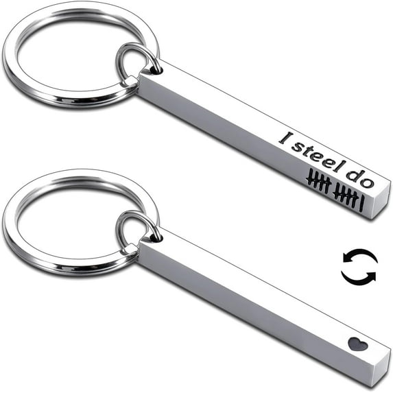 11th Anniversary for Him Her, Valentines Day Gifts 11 Steel Anniversary Keychain for Husband Boyfriend Christmas Stocking Stuffer Birthday Gifts for Couples Men Women, Wedding Anniversary Presents