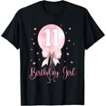 thumbnail image 1 of 11th Birthday Girl Coquette Pink Bow Balloon 11 Yrs Old Bday T-Shirt, 1 of 4