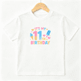 thumbnail image 1 of 11th Birthday Ice Cream Girls Graphic Tee, Cute Sweet Party 100% Cotton Kids Short Sleeve T-Shirt, 1 of 5