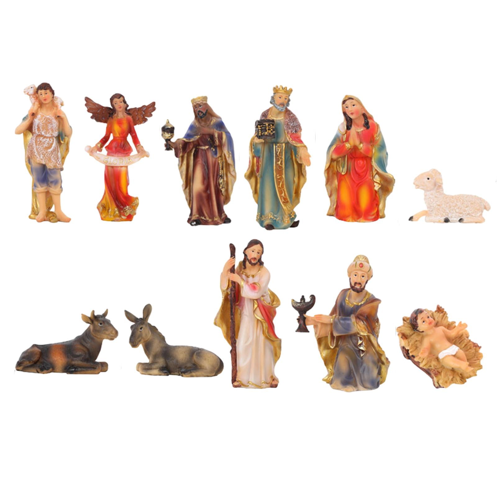 11x Christmas Nativity Figurines, Religious Figure, Ornament Jesus