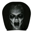 thumbnail image 1 of 11x10.2 Inch Horror Ghost Print Car Headrest Cover, Spooky Zombie Demon Face Auto Seat Head Pillow Protector for Halloween Vehicle Interior Decor, 1 of 6