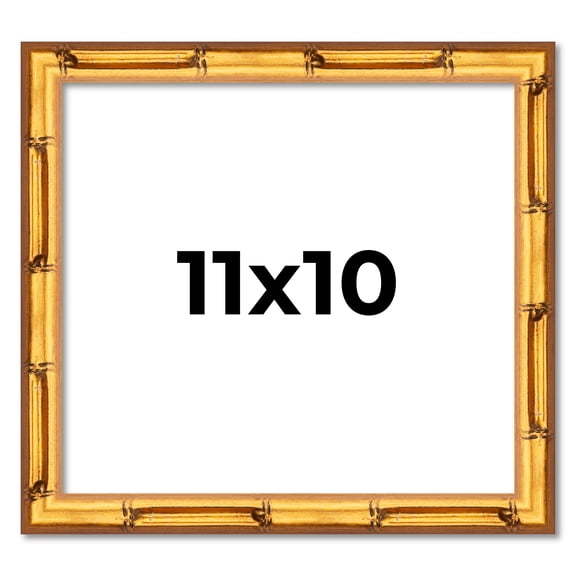 11x10 Frame Gold Bamboo Solid Wood Picture Frame | 1 Inch Moulding Width | Interior Frame Depth