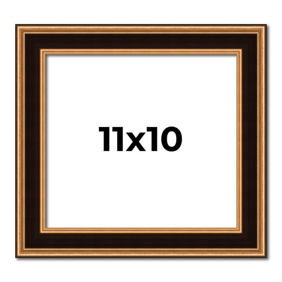 11x10 Frame Gold Brown Plein Air Vintage Solid Wood Picture Frame | 1.75 Inches Moulding Width |