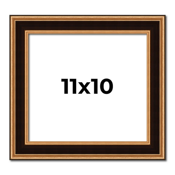 11x10 Frame Gold Brown Plein Air Vintage Solid Wood Picture Frame | 1.75 Inches Moulding Width |