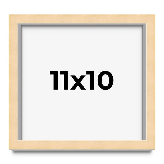 11x10 Frame Natural Wood Picture Frame | 0.75 Inch Moulding Width | with UV Acrylic Plexiglass,