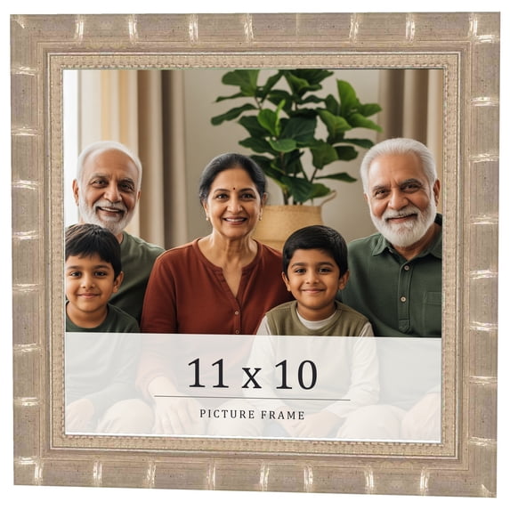 11x10 Frame Silver Real Wood Picture Frame Width 1.5 inches | Interior Frame Depth 0.5 inches |