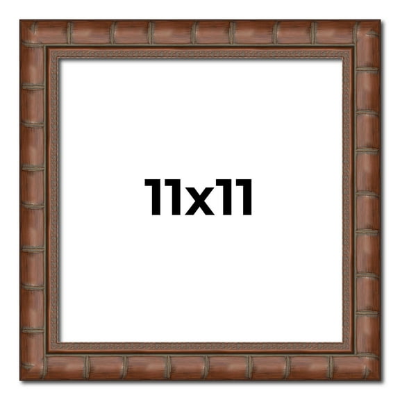 11x11 Dark Brown Bamboo Real Wood Picture Frame Width 1.5 inches | Interior Frame Depth 0.5 inches