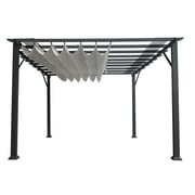 11x11 Florence Pergola with Grey Frame and Silver Canopy