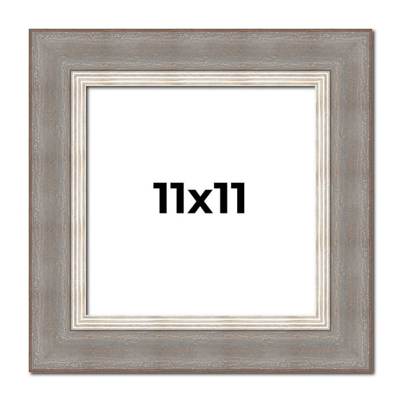 11x11 Frame Grey Real Wood Picture Frame Width 2.75 Inches | Interior Frame Depth 0.5 Inches |