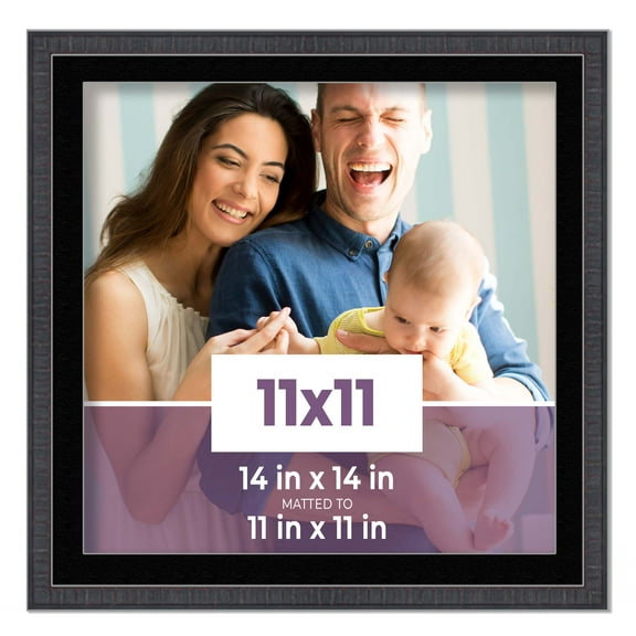 11x11 Frame Mahogany With Black Picture Mat For 11x11 Photo - Mahogany 14x14 Frame To Display Print