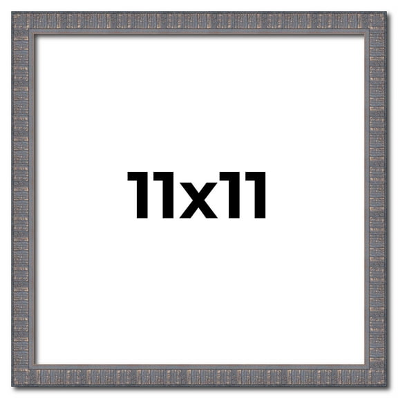 11x11 Frame Slate Blue Distressed Rustic Solid Wood Picture Frame | 0.75 Inch Moulding Width |