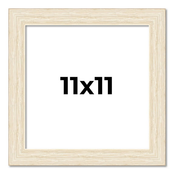 11x11 Frame White Barnwood Picture Frame - Modern Photo Frame Includes UV Acrylic Shatter Guard