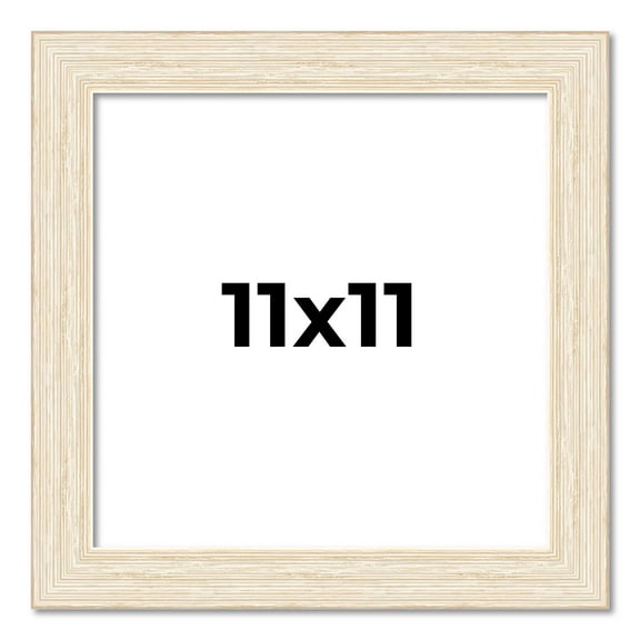11x11 Frame White Barnwood Picture Frame - Modern Photo Frame Includes UV Acrylic Shatter Guard