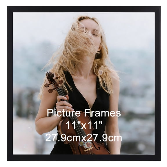 11x11 Picture Frame (1 Pack), Black Classic Square Frame for Tabletop or Wall Display