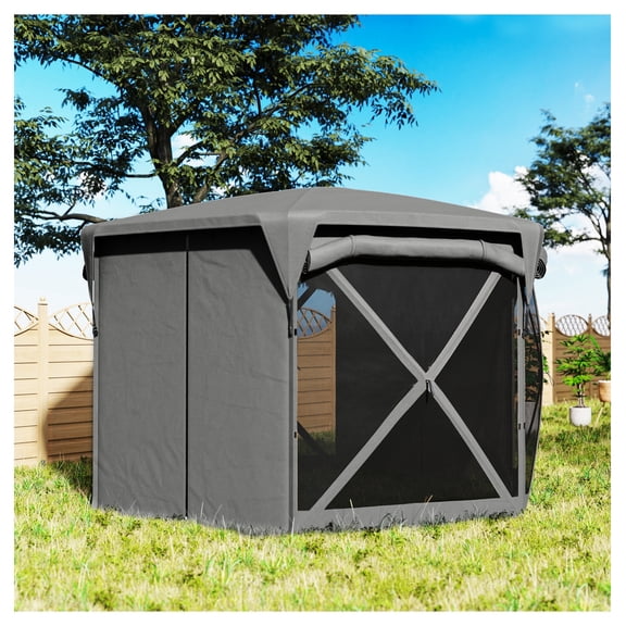 11x11 Pop Up Gazebo Screen Tent, Removable Roof, Roll-up Panels - Camping Backyard