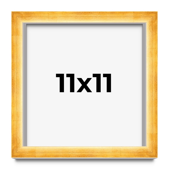 11x11 Shadow Box Frame Gold | 1.625 Inches Deep Real Wood Traditional Shadowbox Display Frame | UV