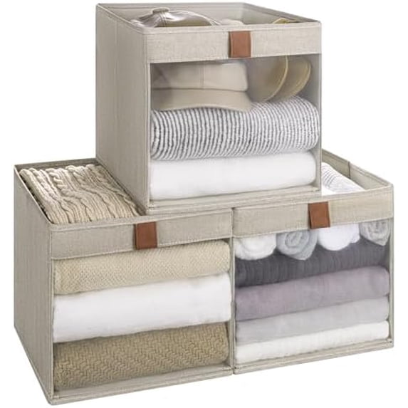 11x11 Storage Cubes, Closet Storage Bins with Clear Window, Fabric ...