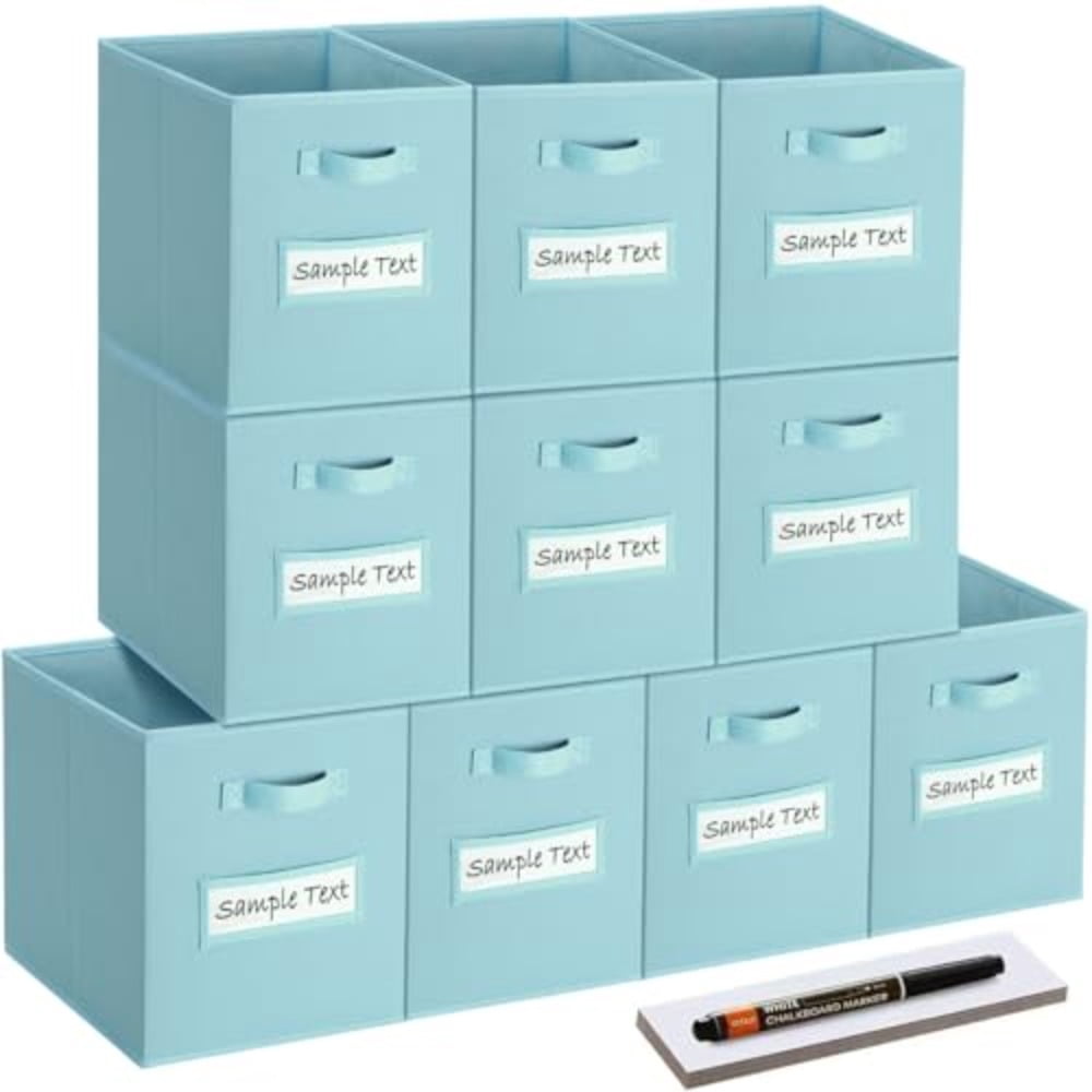 11x11 storage cube bins Set of 10 Foldable Fabric storage cubes with 10 ...