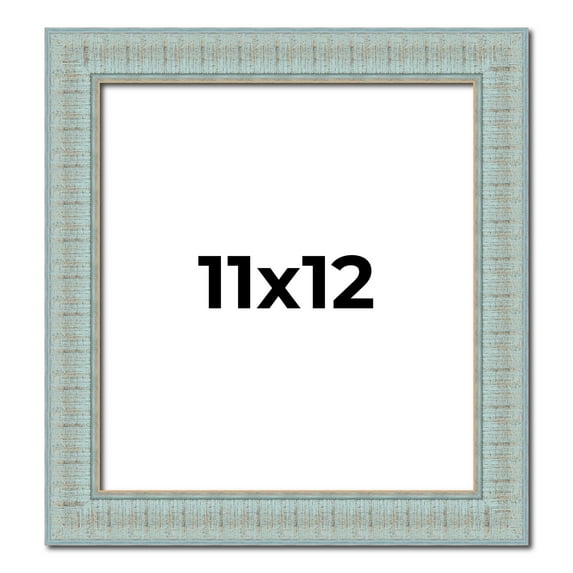 11x12 Frame Blue Teal Distressed Solid Wood Picture Frame | 1.625 Inch Moulding Width | Sonoma Blue