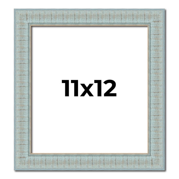 11x12 Frame Blue Teal Distressed Solid Wood Picture Frame | 1.625 Inch Moulding Width | Sonoma Blue