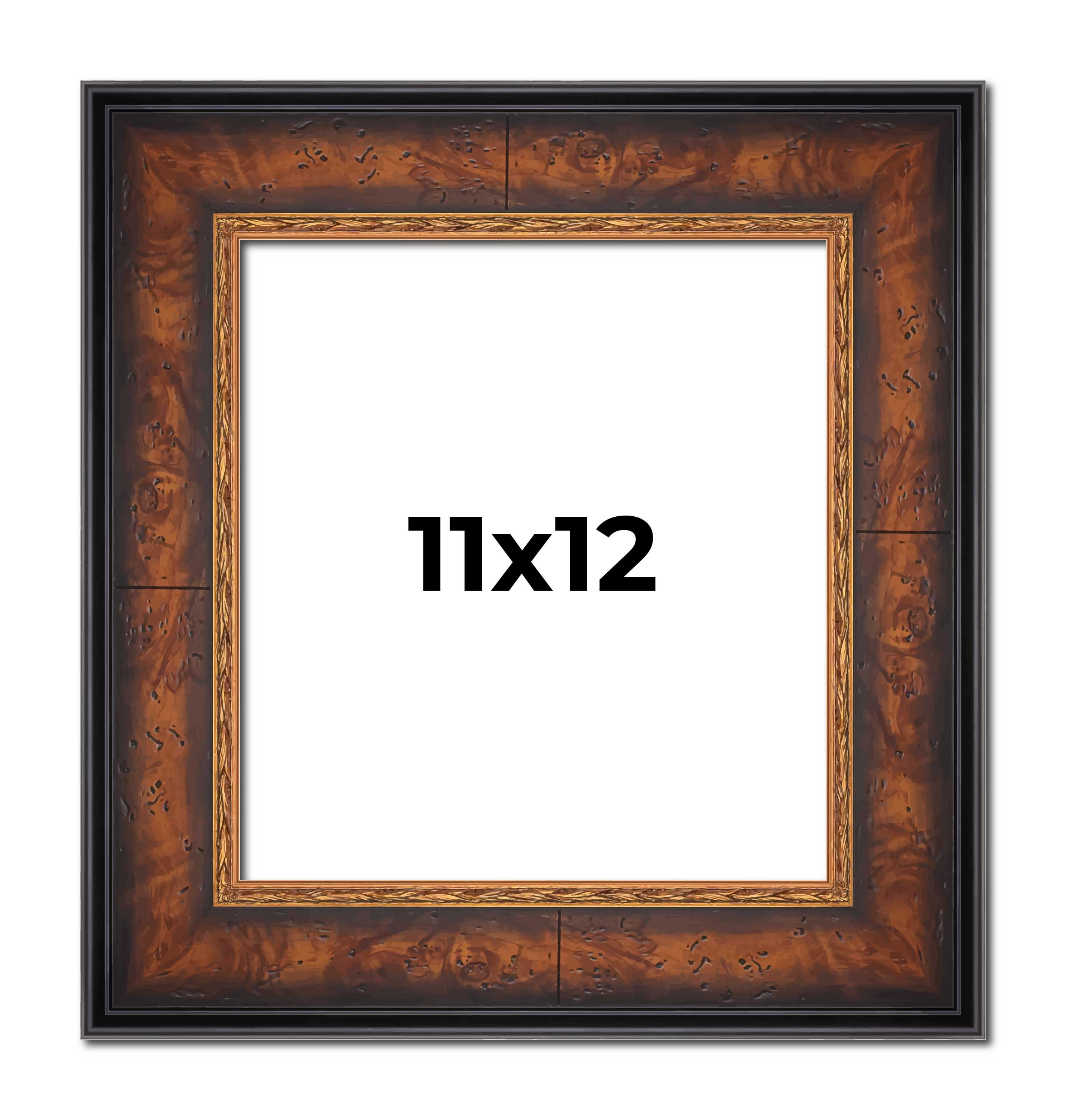 11x12 Frame Brown Walnut Gold Ornate Trim Solid Wood Plein Air Picture ...