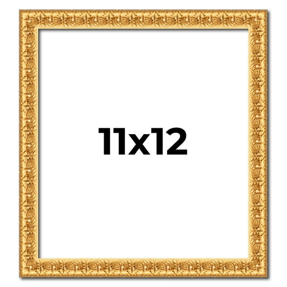 11x12 Frame Gold Real Wood Picture Frame Width 1 inches | Interior Frame Depth 0.5 inches | Edwina