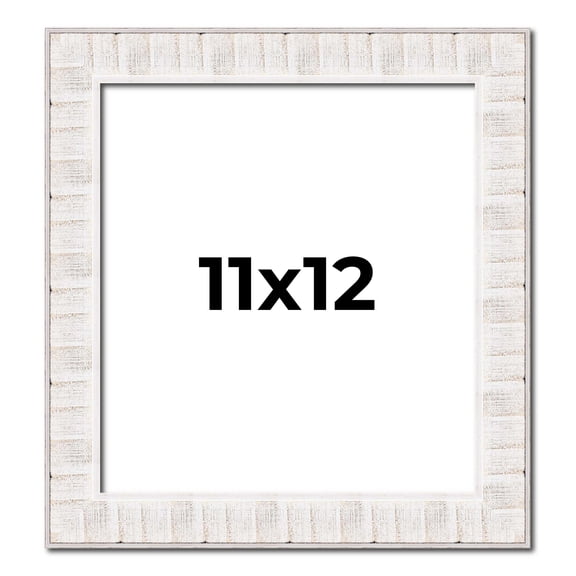 11x12 Frame White Sonoma Rustic Wood Picture Frame | 1.5 Inch Moulding Width | Complete with UV