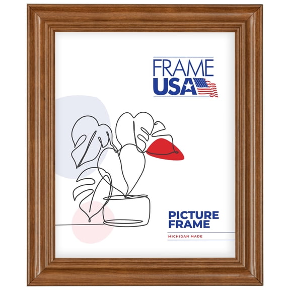 11x12 Picture Frame Brown Value Added Style 75022-308, 1.25 Inch MDF Moulding, Includes Glass and Backing, Wall Display Frame for Art, Posters, or Photos Frame USA
