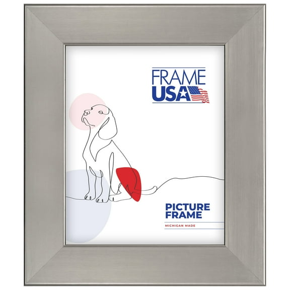 11x12 Picture Frame Silver Stainless Style 80168-819, 0.75 Inch MDF Moulding, Includes Glass and Backing, Wall Display Frame for Art, Posters, or Photos Frame USA