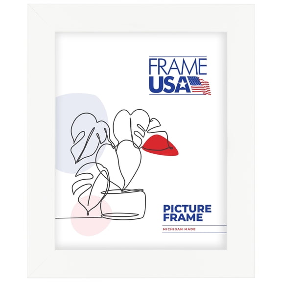 11x12 Picture Frame White Affordable Medium Style 76808-589, 1.25 Inch MDF Moulding, Includes Glass and Backing, Wall Display Frame for Art, Posters, or Photos Frame USA