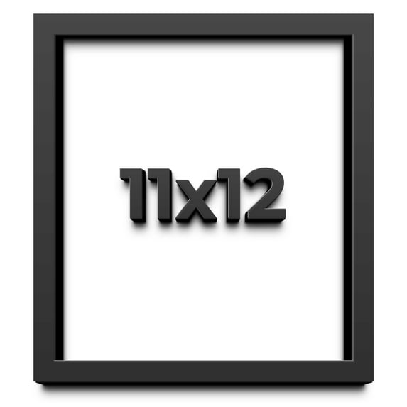 11x12 Shadow Box Frame Black | 1 inches Deep Real Wood Contemporary Shadowbox Display Frame | UV