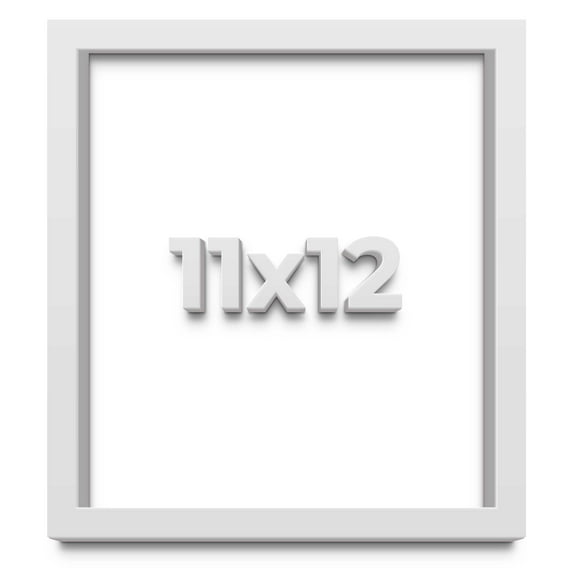 11x12 Shadow Box Frame White | 2 Inches Deep Real Wood Contemporary Shadowbox Display Frame | UV