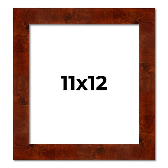 11x12 Walnut Brown Veneer Real Wood Picture Frame Width 1.75 inches | Interior Frame Depth 0.5