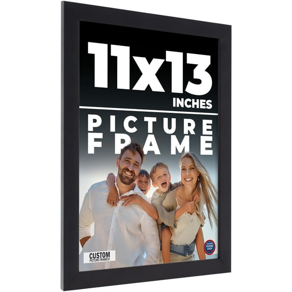 11x13 Frame Black Real Wood Picture Frame Width 0.75 inches | Interior Frame Depth 0.5 inches |