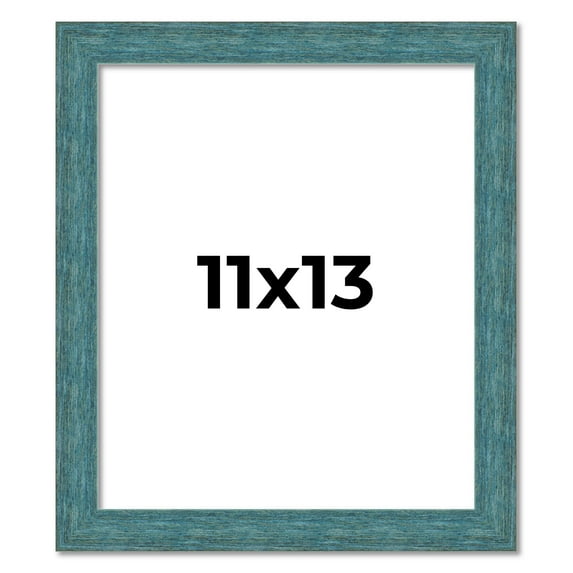 11x13 Frame Blue Rustic Barnwood Solid Wood Picture Frame Width 1.25 Inches | Interior Depth 0.5