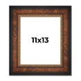 thumbnail image 1 of 11x13 Frame Brown Walnut Gold Ornate Trim Solid Wood Plein Air Picture Frame | 3 Inch Moulding, 1 of 8